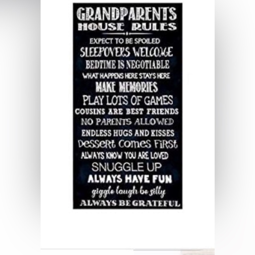 Fabric Panel Grandparents Rules cotton